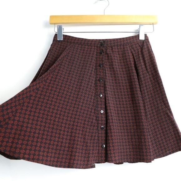 Urban Outfitters mini skirt frill abstract geometric print lined cottagecore XS - Picture 3 of 8